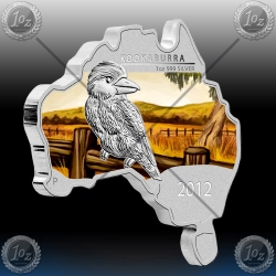1oz Map Shaped coin "KOOKABURRA" 2012